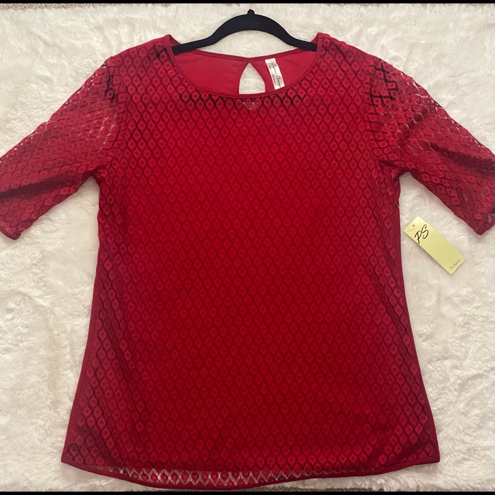 Red Lace Blouse